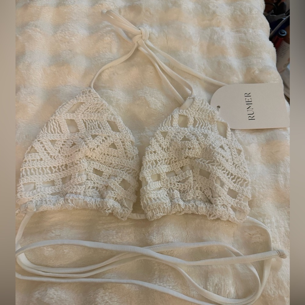 Rumer‎ Ines Triangle Bikini Top in white - Picture 5 of 10